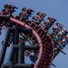 Hang on: A rollercoaster ride at Six Flags.
