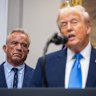 US President Donald Trump, right, and Robert F. Kennedy Jr, US secretary of Health and Human Services, in the Roosevelt Room of the White House in September.