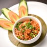 Spicy minced chicken dip at Bopha Devi.
