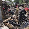 Firefighters extinguish a fire after a Russian strike in Zaporizhzhia, Ukraine on August 6.
