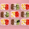 Chicken breast and vegetables in containers. Top view. Flat lay
Generic images for meal prepping for Good Food online. Quinoa boiled eggs, grilled chicken etc. Ingredients to prep for the week ahead. Image downloaded via Good Food account. March 2022