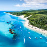 Tangalooma Beach is home to 15 shipwrecks, deliberately sunk to provide calmer mooring for boats, now a popular snorkelling and diving attraction. 