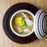 Chawanmushi with scallop, sweet corn and edamame at Kuon Omakase.