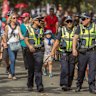 Police patrolling the Moomba Festival in 2017.