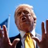 Donald Trump addressed the media on the South Lawn of the White House on Tuesday before his flight to meet his Chinese counterpart Xi Jingping in Beijing.