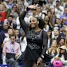 Serena Williams, of the United States, spins as she waves to fans after losing to Ajla Tomljanovic, of Austrailia, in the third round of the US Open in 2022.
