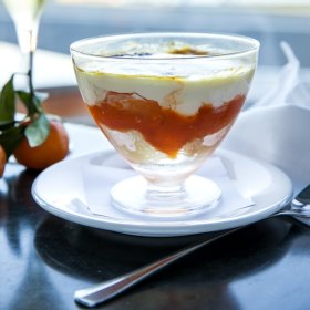Clementine and persimmon trifle.