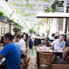 Queen Chow’s tropical-themed rooftop terrace. 