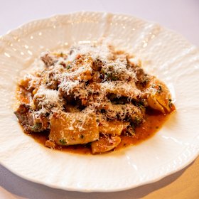 Rigatoni with osso bucco ragu.