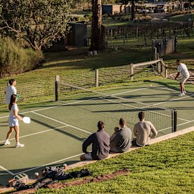 Book the pickleball court before lunch.