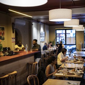 Inside the Newtown restaurant.