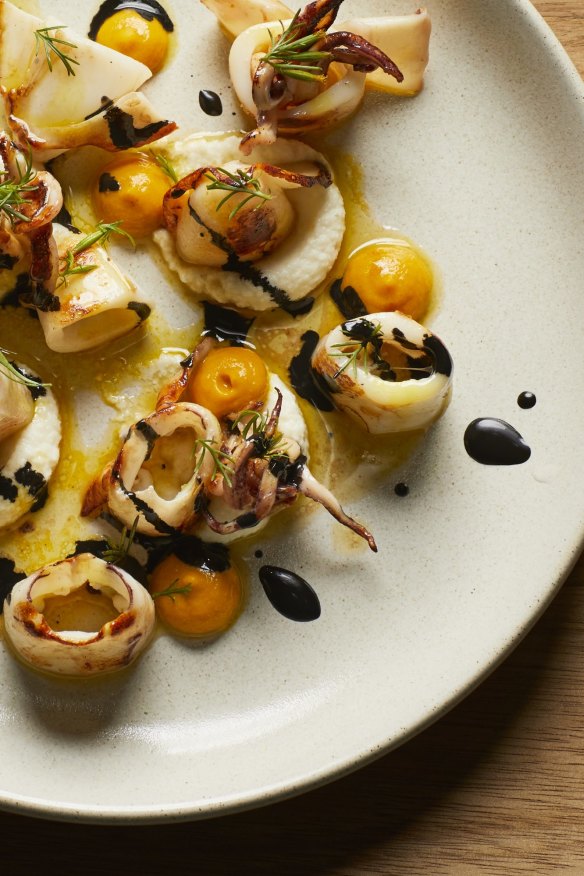 Grilled baby calamari.