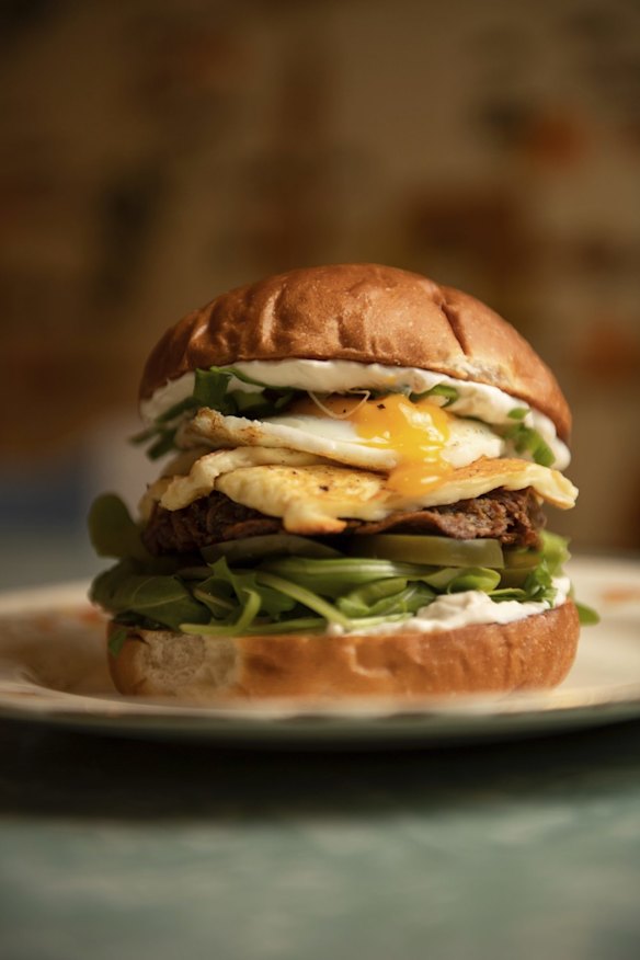 Top of the morning burger.