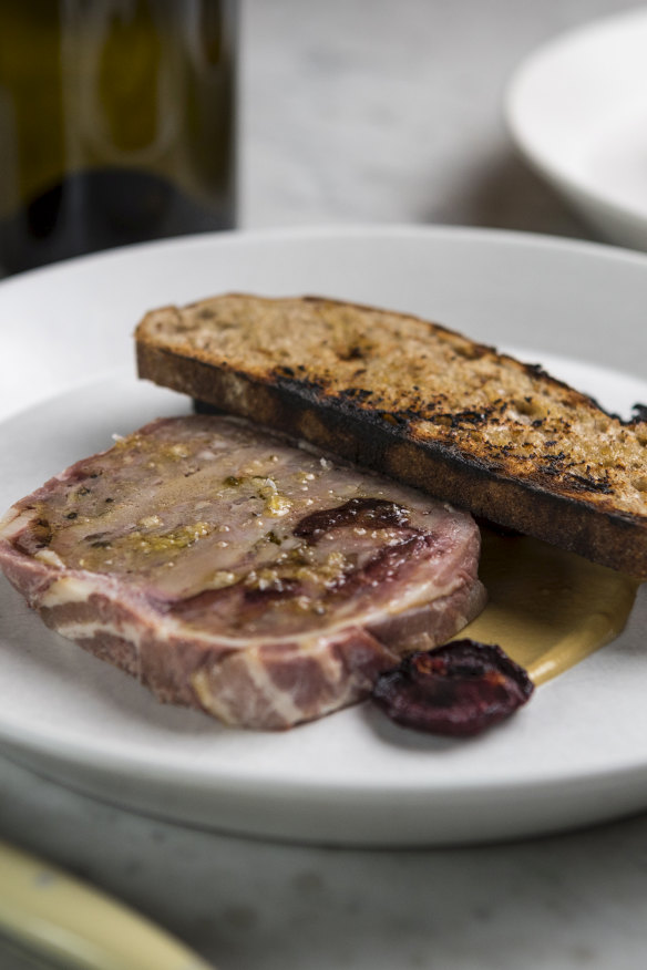 Terrine of the day (duck, pork and plum).