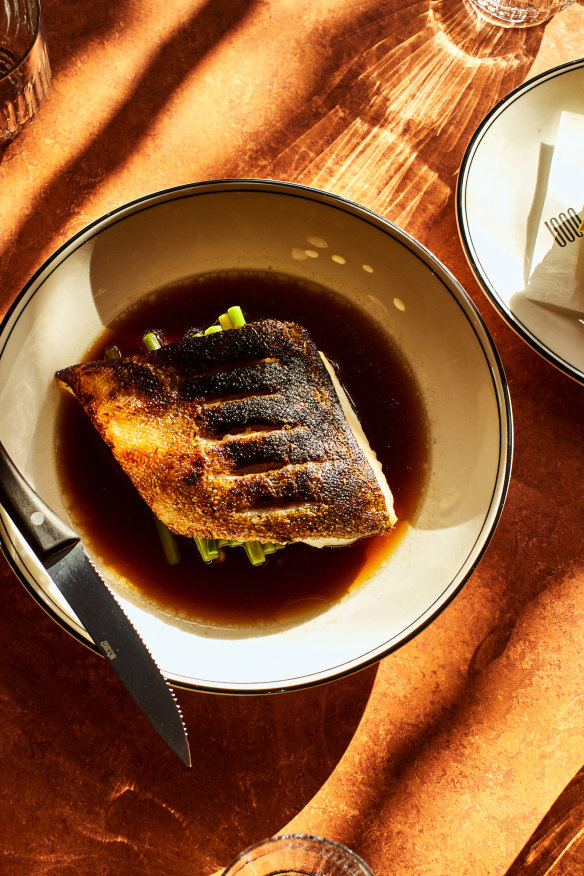 Crispy-skin murray cod.