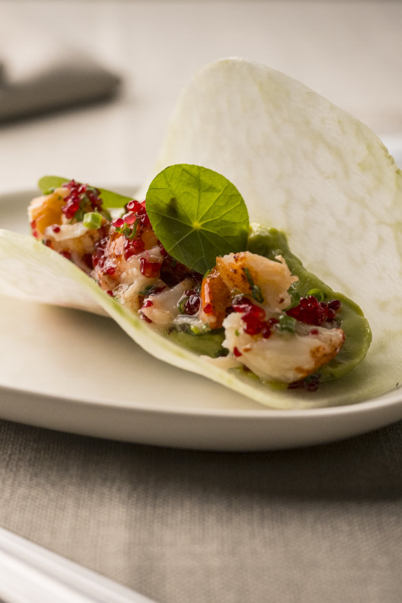 Salmon taco.