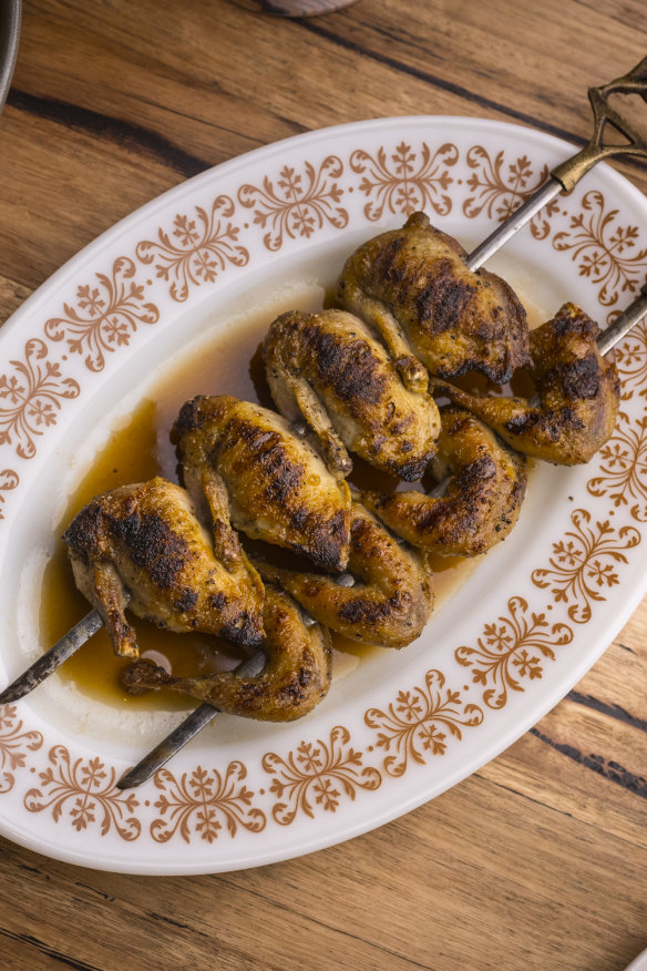 Quail kabobs.