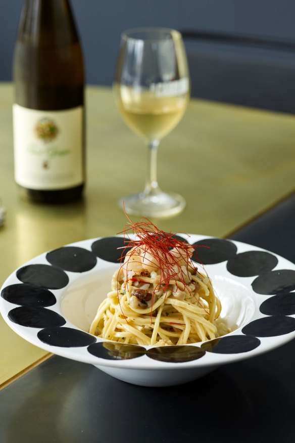 Tagliolini con crostacei.