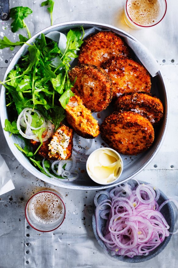 Salmon and sweet potato croquettes.