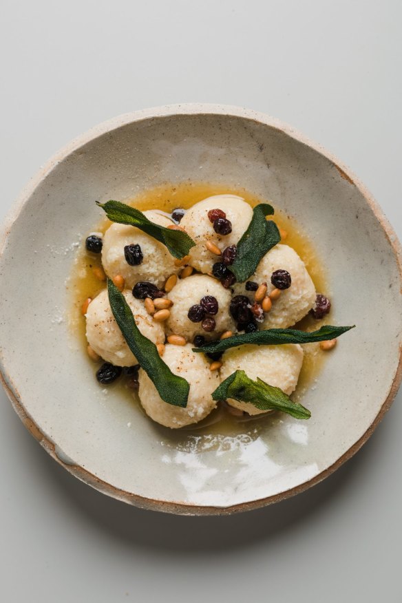 Ricotta dumplings with brown butter. 