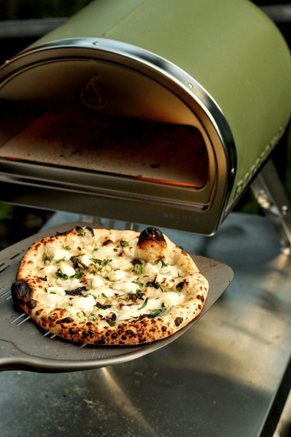 The Gozney Roccbox portable pizza oven.