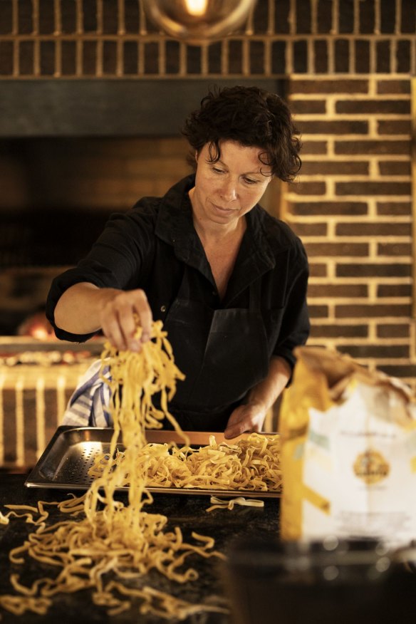 Brigitte Hafner creates the day’s menu.