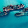 Snorkeller’s paradise:  the submerged wrecks off Tangalooma Beach.