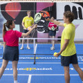 Hilton Melbourne’s vibrant pop-up pickleball court.