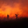 Firefighters tackle a blaze in Agueda, in the Aveiro region of Portugal.