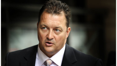 Former drug squad detective Paul Dale at Melbourne Magistrates Court in 2010 for proceedings over the murder of police informer Terence Hodson.