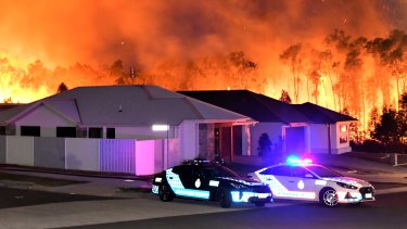 The Peregian Springs bushfire on the Sunshine Coast in September 2019, where several homes were destroyed.