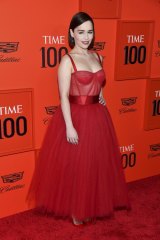 Back in favour ... Emilia Clarke in Dolce & Gabbana at the Time 100 Gala.
