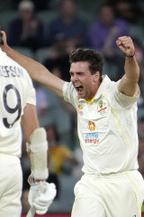 Richardson celebrates a wicket. 