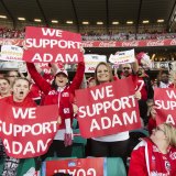 Strong support: Sydney Swans fans back Adam Goodes in 2015 amid the booing scandal.