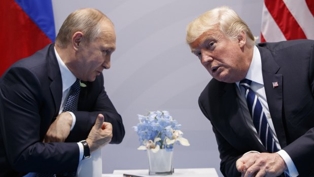 Russian President Vladimir Putin and US President Donald Trump at the G20 in Hamburg last year.