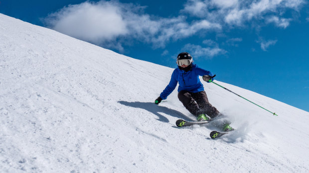 Olympic silver medallist Matt Graham in action at Perisher during the Australian Mogul Championships this week. 