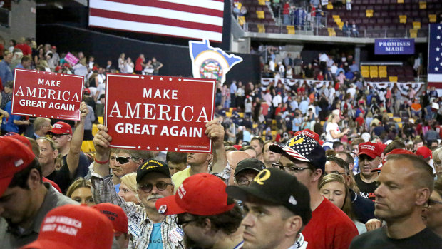 "Make America Great Again" at Trump's latest rally.