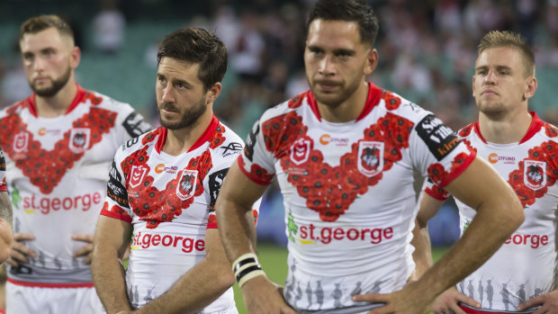 Dejected: But the Dragons were unlucky on Anzac Day.