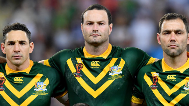 Leader: Boyd Cordner, centre, would love to lead the Kangaroos again.