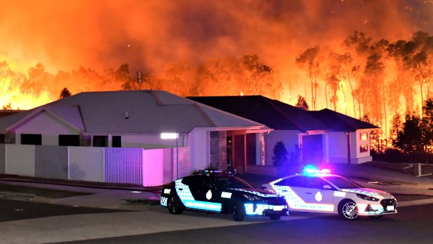 The Peregian Springs bushfire on the Sunshine Coast in September 2019, where several homes were destroyed.