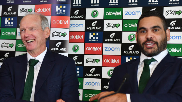 Looking for the last laugh: Wayne Bennett was all smiles at the Greg Inglis retirement press conference but will be all business as he tries to beat Brisbane.