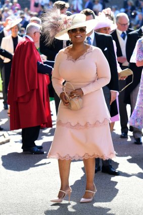 Oprah Winfrey attends the wedding of Meghan Markle and Prince Harry in 2018.