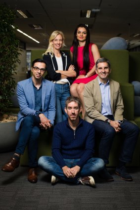 Skip Capital's Scott Farquhar and Kim Jackson with AirTree's Daniel Petre and MetaOptima founders Maryam Sadeghi and Majid Razmara. The Aussie investors have put $8.6 million into the Canadian startup.