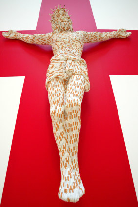 <i>Christ You Know It Ain’t Easy</i> by Sarah Lucas was shown at the Tate Britain in 2004.