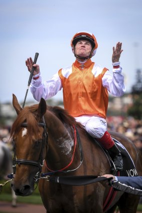 Jockey Craig Williams after winning the Melbourne Cup on Vow and Declare.
