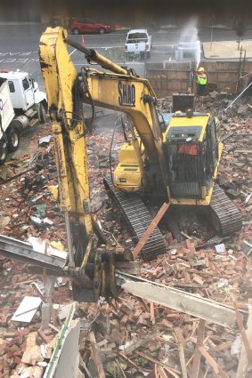 The pub under demolition in October 2016. The works were completed by Shaq Demolitions, a company part-owned by Raman Shaqiri.