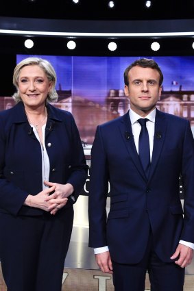 The 2017 French presidential contest between Marine Le Pen (left) and Emmanuel Macron pitted nativist sentiments against globalist ones.