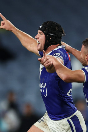 Matt Burton celebrates his match-winning field goal.