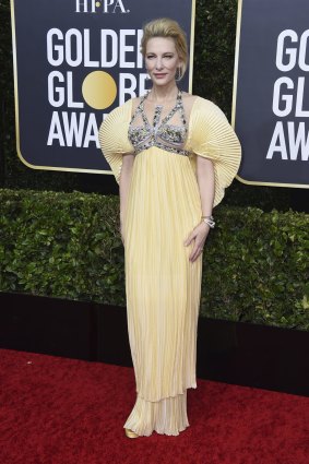 The bigger the sleeves ... Cate Blanchett on trend at the Golden Globes.