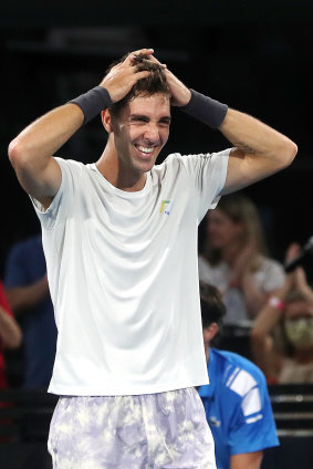 Thanasi Kokkinakis wins the Adelaide International on Saturday night.